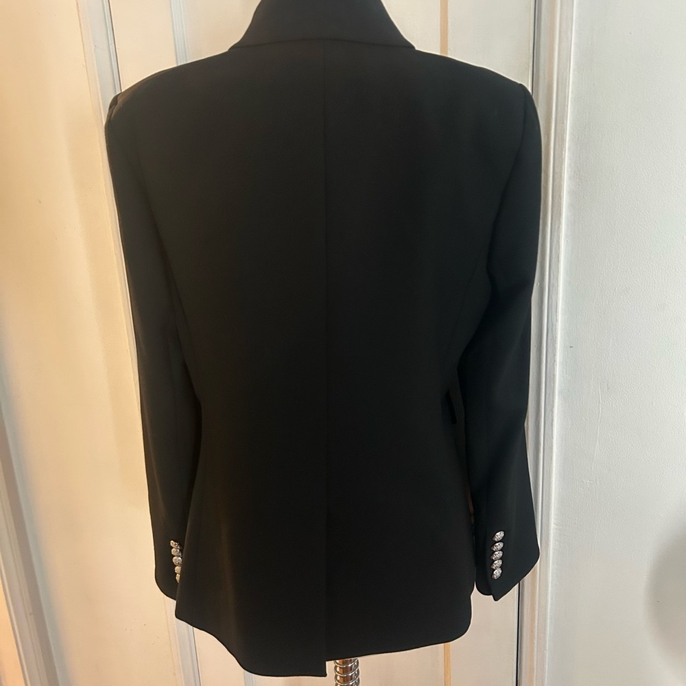 Veronica Beard Miller Dickie Jacket 16 Double Breasted Black with Silver Buttons - Picture 4 of 8